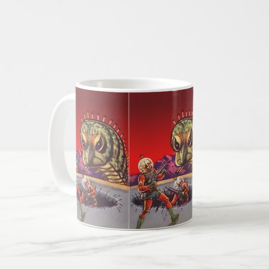 ヴィンテージSF巨大百足虫戦争 コーヒーマグカップ (正面左)