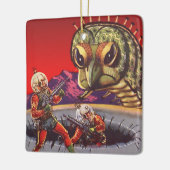 ヴィンテージSF巨大百足虫戦争 セラミックオーナメント (左)