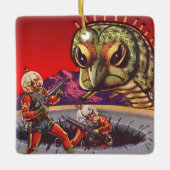 ヴィンテージSF巨大百足虫戦争 セラミックオーナメント (正面)