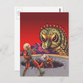 ヴィンテージSF巨大百足虫戦争 ポストカード (正面/裏面)