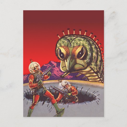 ヴィンテージSF巨大百足虫戦争 ポストカード (正面)