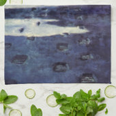 ヴィンテージSF月の宇宙飛行士エイリアン キッチンタオル (折り畳み)