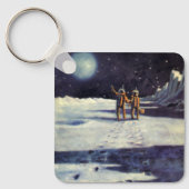 ヴィンテージSF月の宇宙飛行士エイリアン キーホルダー (正面)