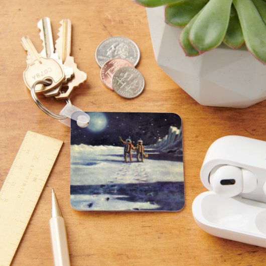 ヴィンテージSF月の宇宙飛行士エイリアン キーホルダー (デスク)