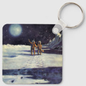 ヴィンテージSF月の宇宙飛行士エイリアン キーホルダー (裏面)