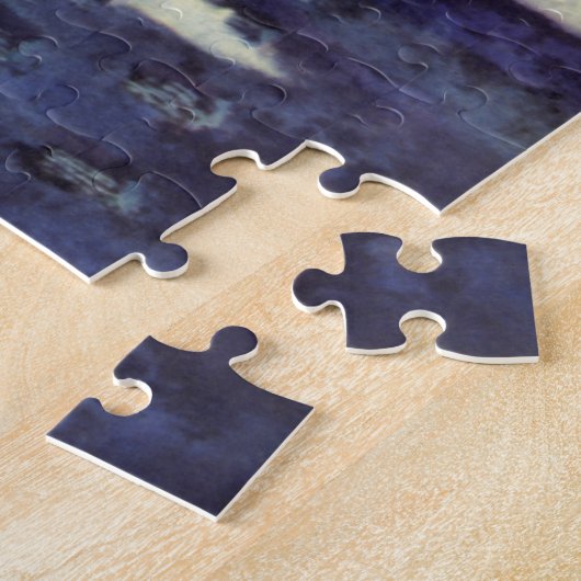 ヴィンテージSF月の宇宙飛行士エイリアン ジグソーパズル (側面)