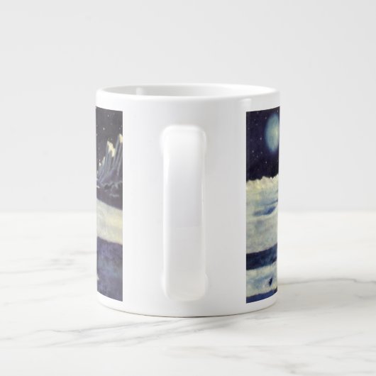 ヴィンテージSF月の宇宙飛行士エイリアン ジャンボコーヒーマグカップ (裏面)