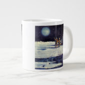 ヴィンテージSF月の宇宙飛行士エイリアン ジャンボコーヒーマグカップ (正面右)