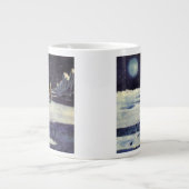 ヴィンテージSF月の宇宙飛行士エイリアン ジャンボコーヒーマグカップ (正面)