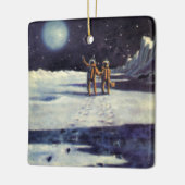 ヴィンテージSF月の宇宙飛行士エイリアン セラミックオーナメント (左)