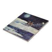 ヴィンテージSF月の宇宙飛行士エイリアン タイル (側面)