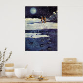 ヴィンテージSF月の宇宙飛行士エイリアン ポスター (キッチン)