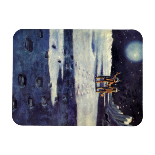 ヴィンテージSF月の宇宙飛行士エイリアン マグネット (横)