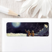 ヴィンテージSF月の宇宙飛行士エイリアン ラベル (インサイチュ)