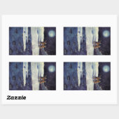 ヴィンテージSF月の宇宙飛行士エイリアン 長方形シール (シート)