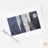 ヴィンテージSF月の宇宙飛行士エイリアン 長方形シール (封筒)