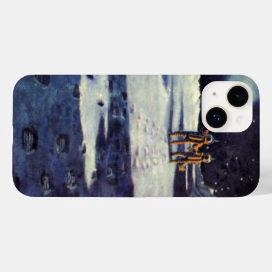 ヴィンテージSF月の宇宙飛行士エイリアン Case-Mate iPhoneケース (裏面 (横))