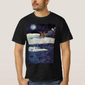 ヴィンテージSF月の宇宙飛行士エイリアン Tシャツ (正面)