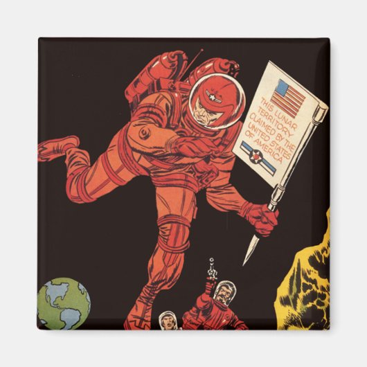 ヴィンテージSF月面着陸 マグネット (正面)