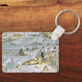 ヴィンテージSF未来型車タクシー キーホルダー (正面)