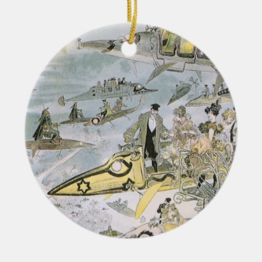 ヴィンテージSF未来型車タクシー セラミックオーナメント (正面)