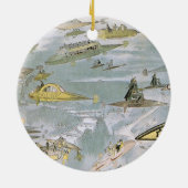 ヴィンテージSF未来型車タクシー セラミックオーナメント (裏面)