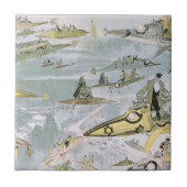 ヴィンテージSF未来型車タクシー タイル (正面)