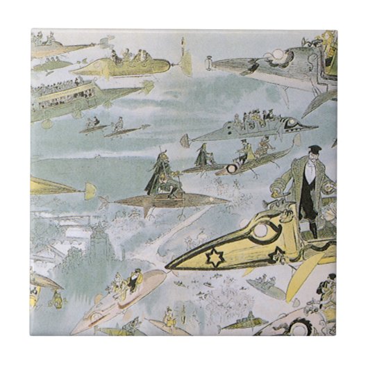 ヴィンテージSF未来型車タクシー タイル (正面)