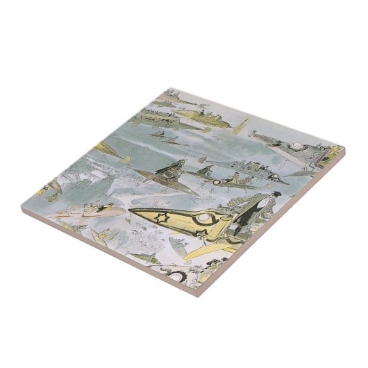 ヴィンテージSF未来型車タクシー タイル (側面)