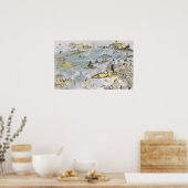 ヴィンテージSF未来型車タクシー ポスター (キッチン)