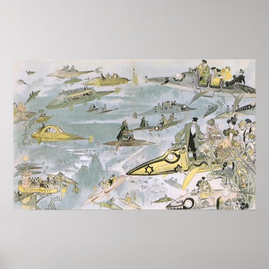 ヴィンテージSF未来型車タクシー ポスター (正面)