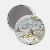 ヴィンテージSF未来型車タクシー マグネット (正面/裏面)