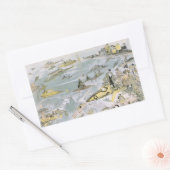 ヴィンテージSF未来型車タクシー 長方形シール (封筒)