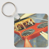 ヴィンテージSF未来型飛んでいる車 キーホルダー (正面)