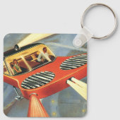 ヴィンテージSF未来型飛んでいる車 キーホルダー (裏面)