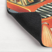 ヴィンテージSF未来型飛んでいる車 マウスパッド (コーナー)