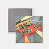 ヴィンテージSF未来型飛んでいる車 マグネット (正面/裏面)