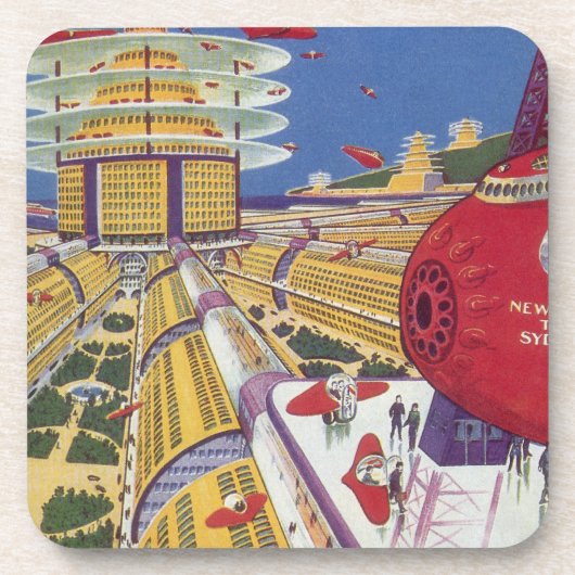ヴィンテージSF未来的ニューヨーク コースター (正面)