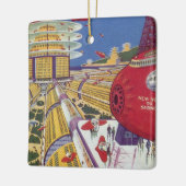 ヴィンテージSF未来的ニューヨーク セラミックオーナメント (左)