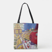 ヴィンテージSF未来的ニューヨーク トートバッグ (裏面)