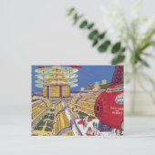 ヴィンテージSF未来的ニューヨーク ポストカード (スタンド正面)