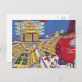 ヴィンテージSF未来的ニューヨーク ポストカード (正面/裏面)