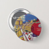 ヴィンテージSF未来的ニューヨーク 缶バッジ (正面&裏面)