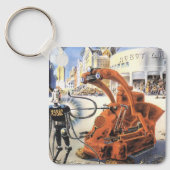 ヴィンテージSF未来都市エイリアン戦争 キーホルダー (正面)