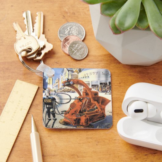 ヴィンテージSF未来都市エイリアン戦争 キーホルダー (デスク)