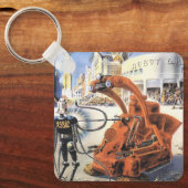 ヴィンテージSF未来都市エイリアン戦争 キーホルダー (正面)