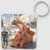 ヴィンテージSF未来都市エイリアン戦争 キーホルダー (裏面)