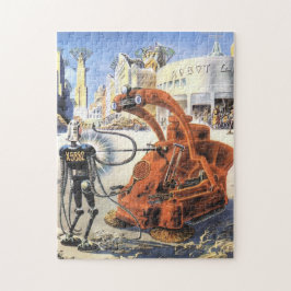 ヴィンテージSF未来都市エイリアン戦争 ジグソーパズル