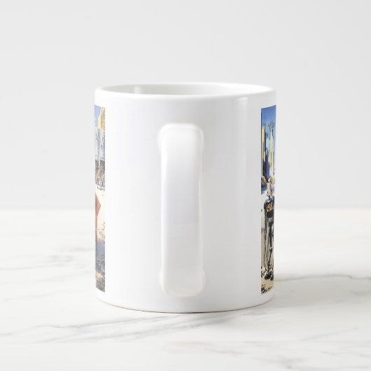 ヴィンテージSF未来都市エイリアン戦争 ジャンボコーヒーマグカップ (裏面)