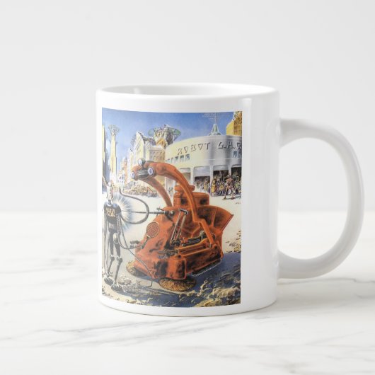 ヴィンテージSF未来都市エイリアン戦争 ジャンボコーヒーマグカップ (右)